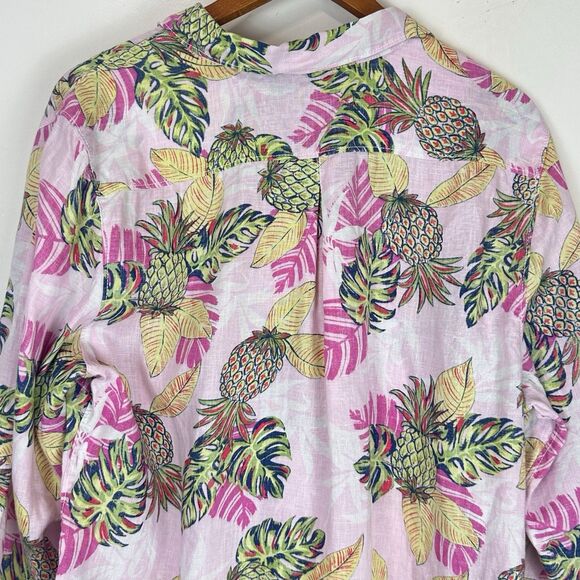 Tommy Bahama Women's Parc Linen Resort Coastal Tropical Camp Shirt Size XL Multi - Picture 8 of 13